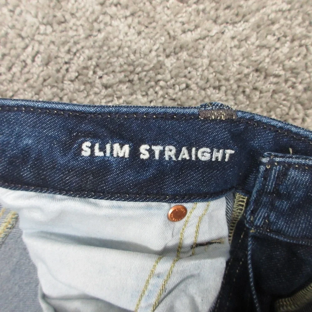 American Eagle Jeans Mens 34x34 Blue Slim Straight Airflex Plus Fade Denim Pants